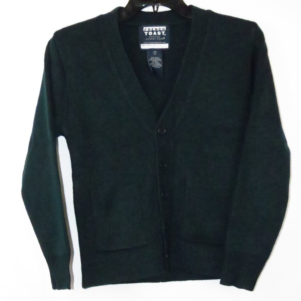 French Toast School uniform Cardigan sweater, V-neck Long sleeve Button down